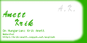 anett krik business card